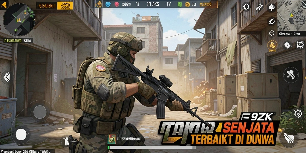Gameplay intens dalam 9ZK, tembakan akurat dan aksi cepat.