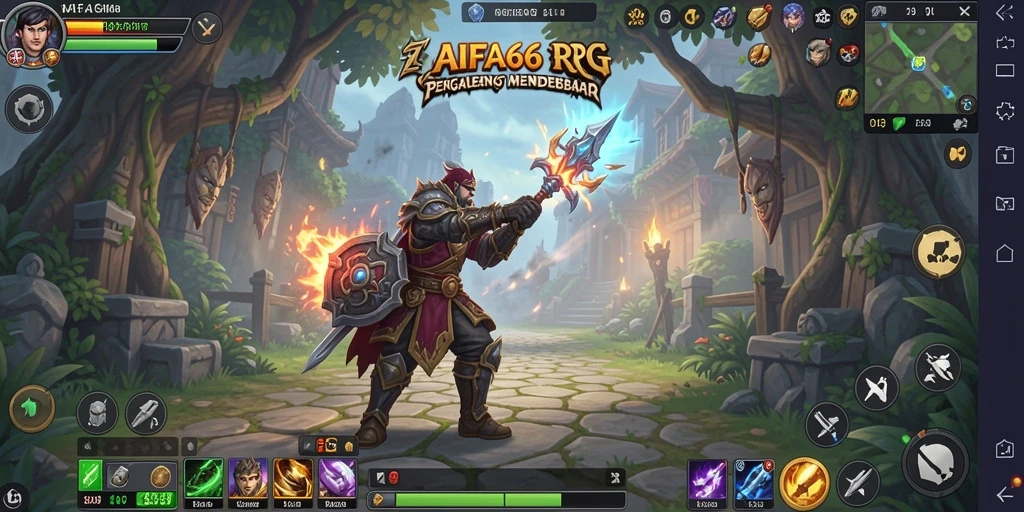 Tampilan gameplay AIFA66 yang mendebarkan dalam dunia RPG yang luas.