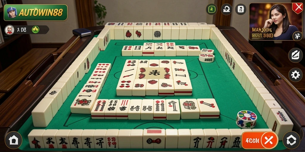 Screenshot AUTOWIN88 yang menunjukkan keseruan gameplay Mahjong.