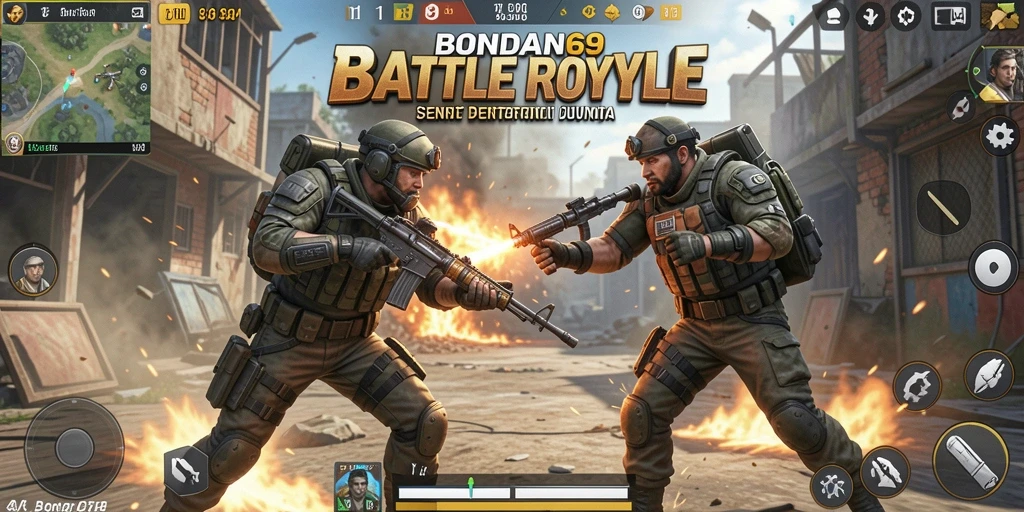 Gameplay BONDAN69 yang mendebarkan dalam pertarungan Battle Royale.