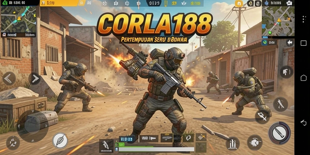 Screenshot gameplay dari pertempuran seru di CORLA188.