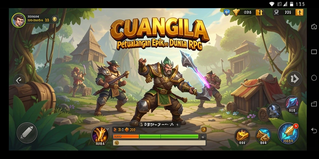 Tampilan menarik dari gameplay RPG CUANGILA yang epik dan mendebarkan.