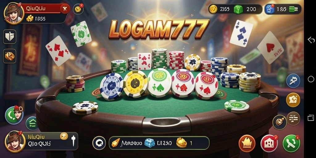 Screenshot permainan LOGAM777 menampilkan keseruan bermain QiuQiu.