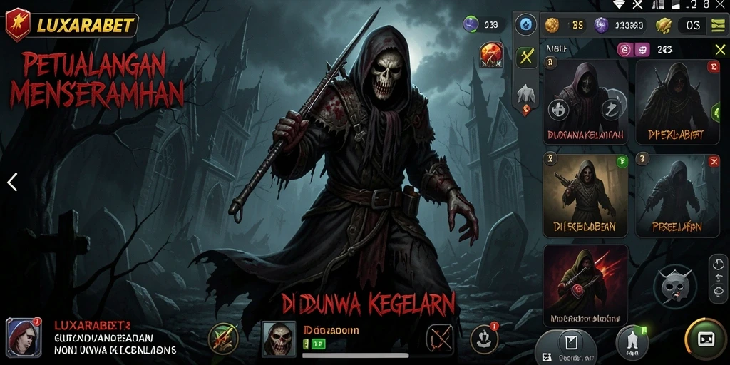 Screenshot gameplay LUXARABET menampilkan suasana mencekam dan menakutkan.