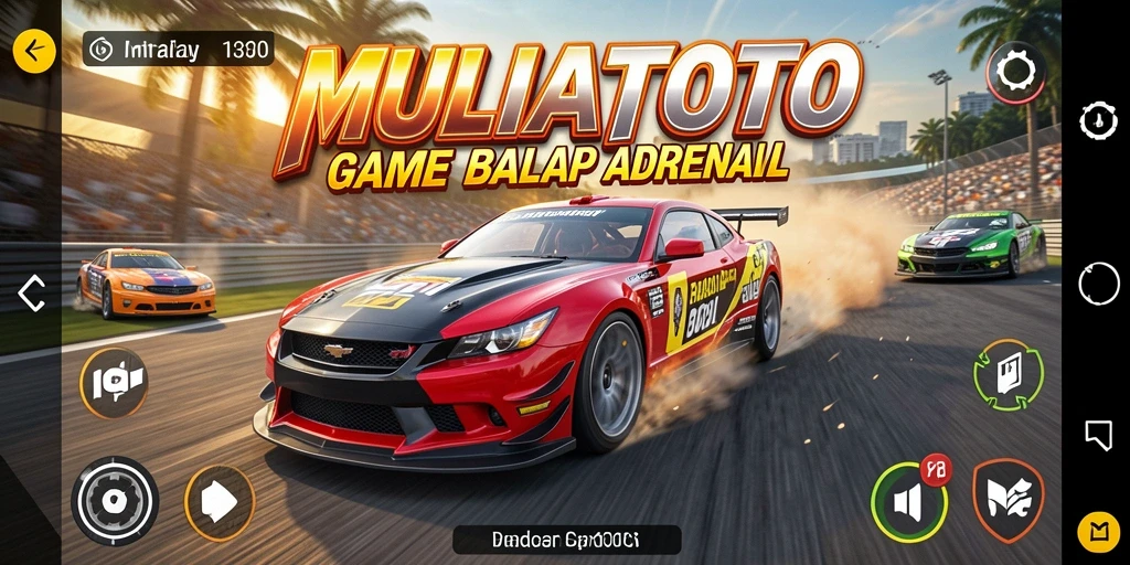 Tampilan gameplay balap dalam MULIATOTO yang mendebarkan dan penuh warna.