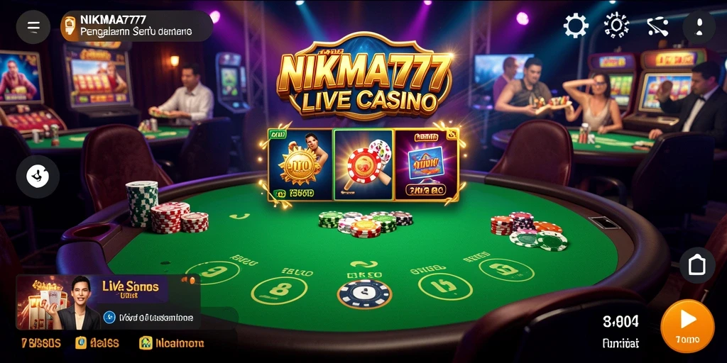 Tampilan gameplay menarik dalam NIKMAT777 dengan dealer langsung.