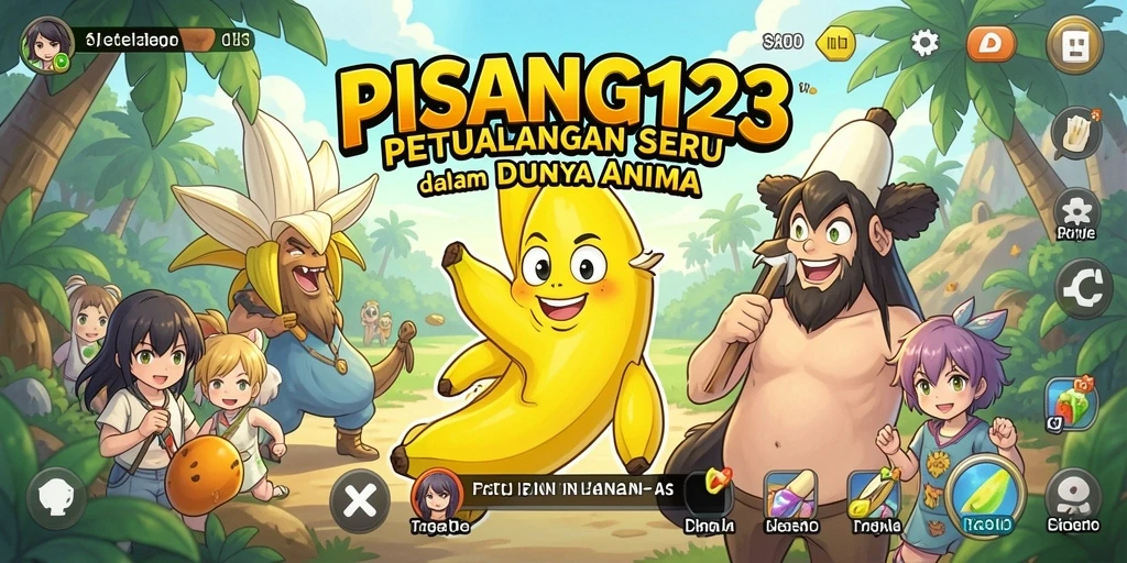 Tampilan permainan PISANG123 dengan karakter-karakter anime yang dinamis.