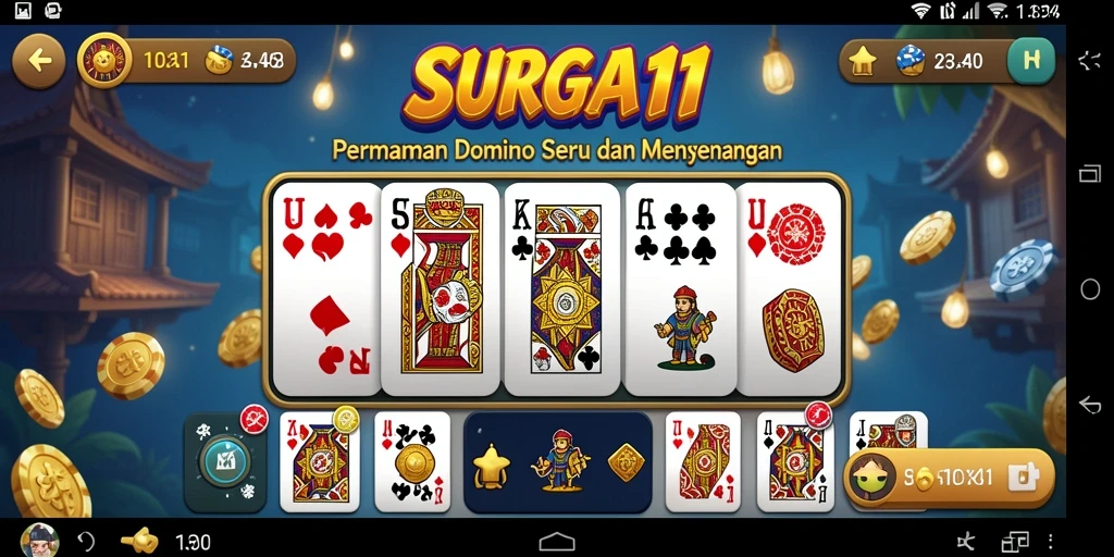 Tampilan menarik dari gameplay SURGA11 yang menampilkan keseruan permainan Domino.
