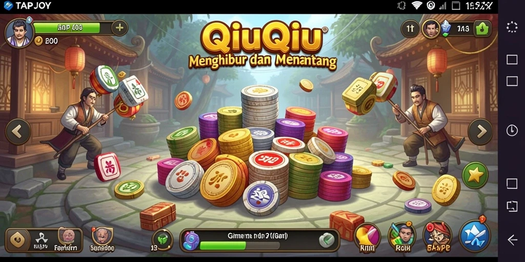 Tampilan gameplay QiuQiu yang menarik dan adiktif.